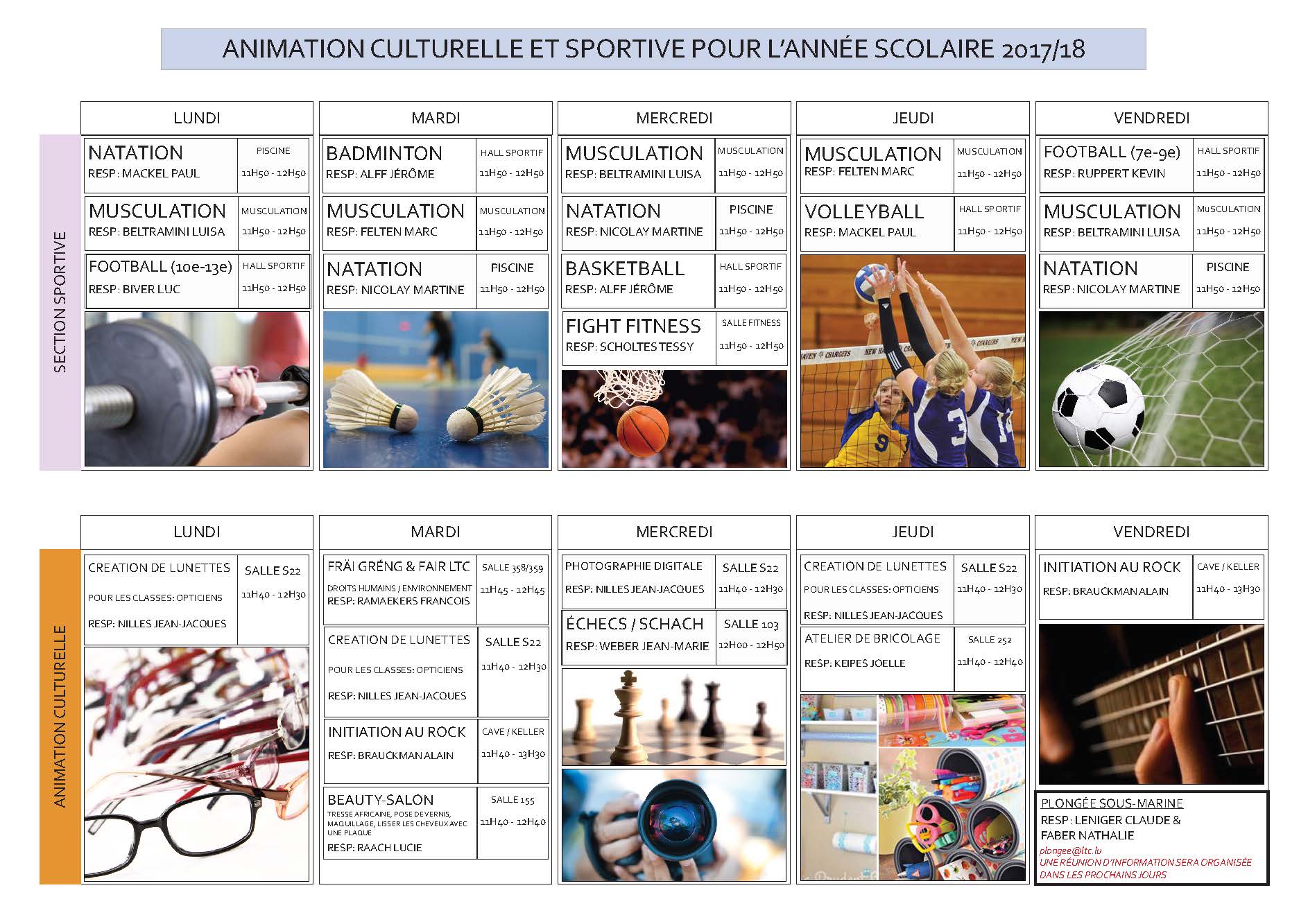 ANIMATION CULTURELLE ET SPORTIVE 2017